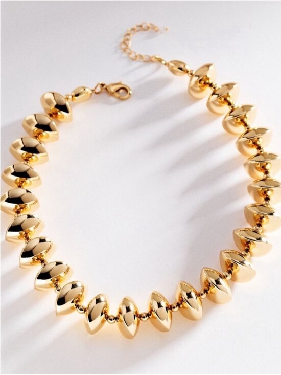 Anthropologie Jewelry - New! Anthropologie Gold Oblong Chunky Statement Necklace NWT